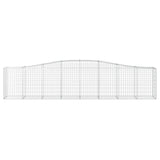 Arched Gabion Baskets 2 pcs 400x50x80/100 cm Galvanised Iron - Top-Down View