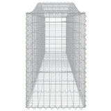 Arched Gabion Baskets 2 pcs 400x50x80/100 cm Galvanised Iron - 45-Degree Angle