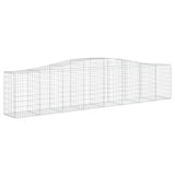 Arched Gabion Baskets 5 pcs 400x50x80/100 cm Galvanised Iron - Side View