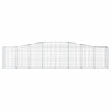 Arched Gabion Baskets 9 pcs 400x50x80/100 cm Galvanised Iron - Top-Down View