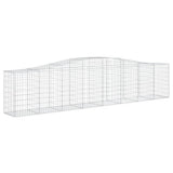 Arched Gabion Baskets 10 pcs 400x50x80/100 cm Galvanised Iron - Side View