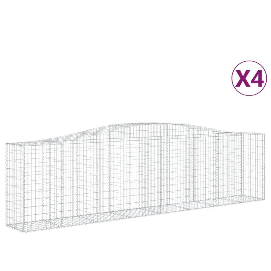Arched Gabion Baskets 4 pcs 400x50x100/120 cm Galvanised Iron