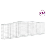 Arched Gabion Baskets 10 pcs 400x50x100/120 cm Galvanised Iron - Front View