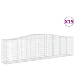 Arched Gabion Baskets 15 pcs 400x50x100/120 cm Galvanised Iron