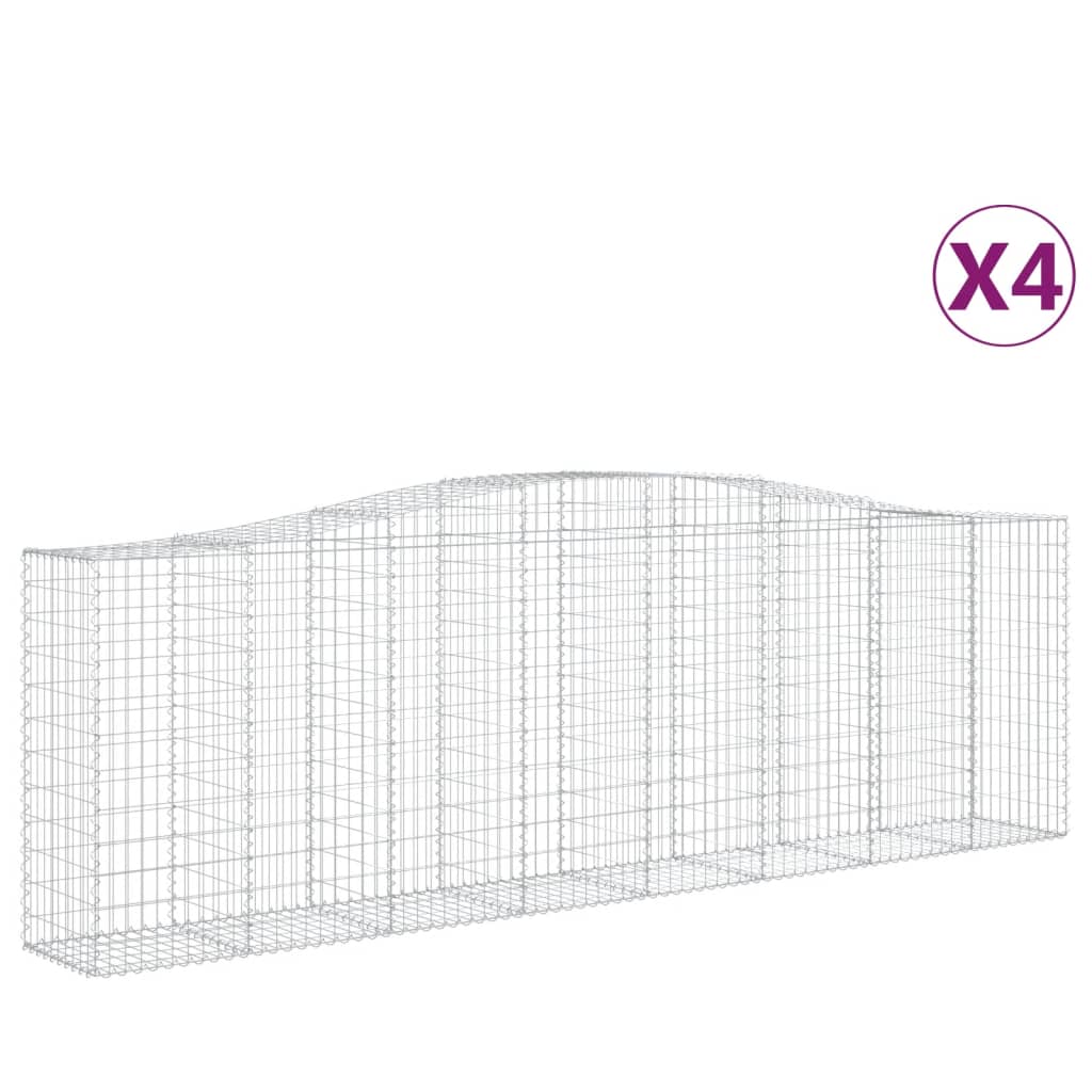Arched Gabion Baskets 4 pcs 400x50x120/140 cm  Galvanised Iron