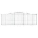 Arched Gabion Baskets 8 pcs 400x50x120/140 cm  Galvanised Iron - Top-Down View