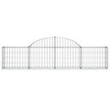 Arched Gabion Baskets 2 pcs 200x30x40/60 cm Galvanised Iron - Top-Down View