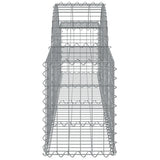 Arched Gabion Baskets 2 pcs 200x30x40/60 cm Galvanised Iron - 45-Degree Angle