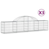Arched Gabion Baskets 3 pcs 200x30x40/60 cm Galvanised Iron