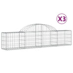 Arched Gabion Baskets 3 pcs 200x30x40/60 cm Galvanised Iron