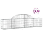 Arched Gabion Baskets 4 pcs 200x30x40/60 cm Galvanised Iron