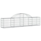 Arched Gabion Baskets 4 pcs 200x30x40/60 cm Galvanised Iron - Side View