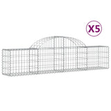 Arched Gabion Baskets 5 pcs 200x30x40/60 cm Galvanised Iron - Front View