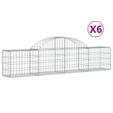 Arched Gabion Baskets 6 pcs 200x30x40/60 cm Galvanised Iron
