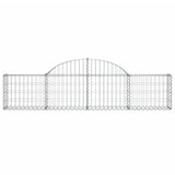 Arched Gabion Baskets 6 pcs 200x30x40/60 cm Galvanised Iron - Top-Down View