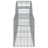 Arched Gabion Baskets 8 pcs 200x30x40/60 cm Galvanised Iron - 45-Degree Angle