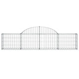 Arched Gabion Baskets 10 pcs 200x30x40/60 cm Galvanised Iron - Top-Down View