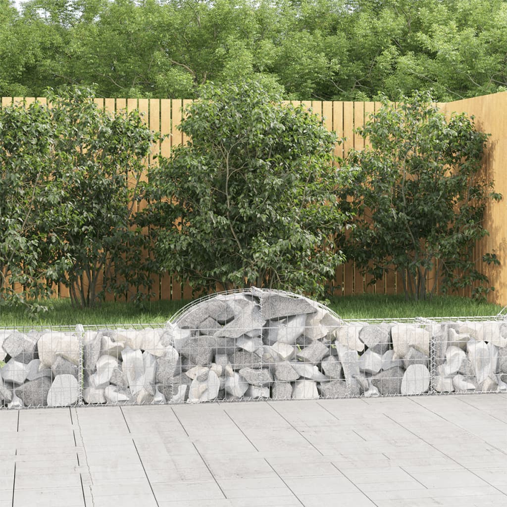 Arched Gabion Baskets 12 pcs 200x30x40/60 cm Galvanised Iron