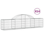 Arched Gabion Baskets 14 pcs 200x30x40/60 cm Galvanised Iron