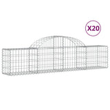 Arched Gabion Baskets 20 pcs 200x30x40/60 cm Galvanised Iron - Front View