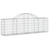 Arched Gabion Baskets 2 pcs 200x30x60/80 cm Galvanised Iron - Side View