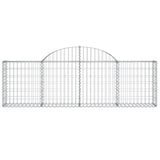 Arched Gabion Baskets 2 pcs 200x30x60/80 cm Galvanised Iron - Top-Down View
