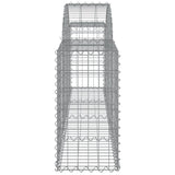 Arched Gabion Baskets 2 pcs 200x30x60/80 cm Galvanised Iron - 45-Degree Angle