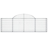 Arched Gabion Baskets 4 pcs 200x30x60/80 cm Galvanised Iron - Top-Down View