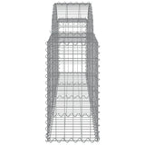 Arched Gabion Baskets 5 pcs 200x30x60/80 cm Galvanised Iron - 45-Degree Angle