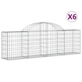 Arched Gabion Baskets 6 pcs 200x30x60/80 cm Galvanised Iron