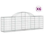 Arched Gabion Baskets 6 pcs 200x30x60/80 cm Galvanised Iron
