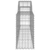 Arched Gabion Baskets 7 pcs 200x30x60/80 cm Galvanised Iron - 45-Degree Angle