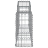 Arched Gabion Baskets 11 pcs 200x30x60/80 cm Galvanised Iron - 45-Degree Angle