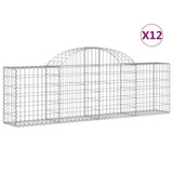 Arched Gabion Baskets 12 pcs 200x30x60/80 cm Galvanised Iron