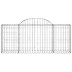 Arched Gabion Baskets 2 pcs 200x30x80/100 cm Galvanised Iron