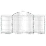 Arched Gabion Baskets 2 pcs 200x30x80/100 cm Galvanised Iron - Top-Down View
