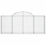 Arched Gabion Baskets 4 pcs 200x30x80/100 cm Galvanised Iron