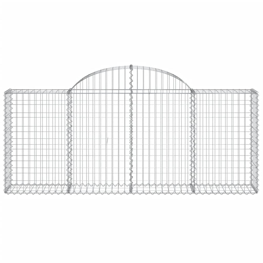 Arched Gabion Baskets 4 pcs 200x30x80/100 cm Galvanised Iron