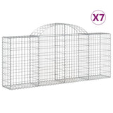 Arched Gabion Baskets 7 pcs 200x30x80/100 cm Galvanised Iron