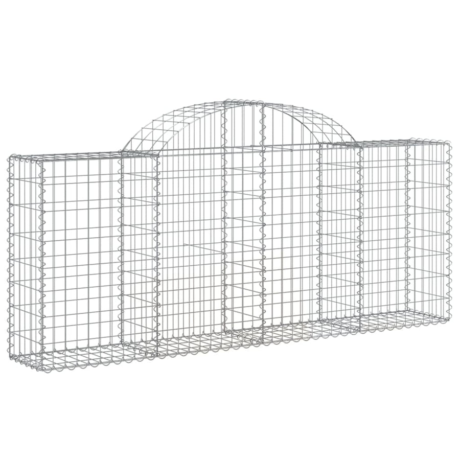 Arched Gabion Baskets 7 pcs 200x30x80/100 cm Galvanised Iron