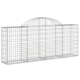 Arched Gabion Baskets 10 pcs 200x30x80/100 cm Galvanised Iron - Side View
