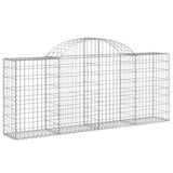 Arched Gabion Baskets 13 pcs 200x30x80/100 cm Galvanised Iron - Side View