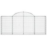 Arched Gabion Baskets 14 pcs 200x30x80/100 cm Galvanised Iron