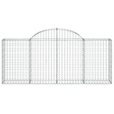 Arched Gabion Baskets 14 pcs 200x30x80/100 cm Galvanised Iron - Top-Down View