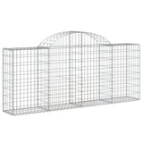 Arched Gabion Baskets 15 pcs 200x30x80/100 cm Galvanised Iron - Side View