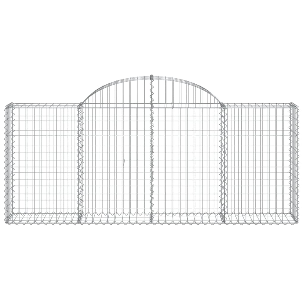 Arched Gabion Baskets 15 pcs 200x30x80/100 cm Galvanised Iron