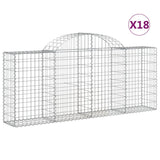 Arched Gabion Baskets 18 pcs 200x30x80/100 cm Galvanised Iron