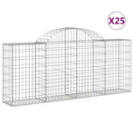 Arched Gabion Baskets 25 pcs 200x30x80/100 cm Galvanised Iron