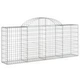 Arched Gabion Baskets 25 pcs 200x30x80/100 cm Galvanised Iron - Side View