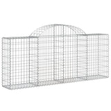 Arched Gabion Baskets 40 pcs 200x30x80/100 cm Galvanised Iron - Side View